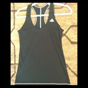 Black adidas ribbed razor back workout tank